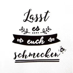 Home Fashion®, Schmecken lassen, Lunch-Servietten aufgefaltetes Maß 33 cm x 33 cm, im Viertelfalz, 20 Stück pro Pack