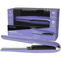 REVAMP Progloss Liberate kabelloses Keramik-Glätteisen – Mini-Haarglätter, kompaktes, tragbares Glätteisen, Keramik-Ionenplatten, Reisesicherung, hitzebeständige Reisetasche, 160°C-210°C, – Violett
