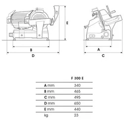 Fac - Allesschneider Elektrischer Schwerkraftvorschub CE-Haushaltsmodell F 300 E mit festem Spitzer