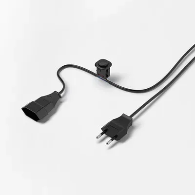 Möbeleinbau-Wippschalter, max. 400W, 230 Volt AC, schwarz - schwarz