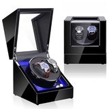 Olvy Uhrenbeweger für 2 Uhren, Watchwinder Extrem Leisem Motor, Flexiblem Uhrenkissen, Watch Winder