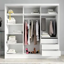 mebloland Schwebetürenschrank NERO 2 200 cm mit Spiegel - schwarz