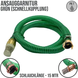 32 mm 1 1/4 Zoll Ansaug Saug Schlauch Pumpen Garnitur Schnellanschluss grün - 1..."