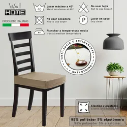 WellHome Stuhlhusse Fleckenabweisend für Sitzfläche 35-50 cm in Natur
