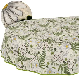 ANRO Tischdecke abwaschbar Oval 180 x 140 cm Grün