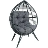 ESTEXO Lounge Sessel Rattansessel Polyrattan Korbsessel Rattan Relaxsessel mit Kissen