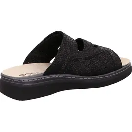 ROHDE Damen Pantolette aus Veloursleder mit drei Klettverschlüssen Abano 5221, Größe:41 EU, Farbe:Schwarz - 41