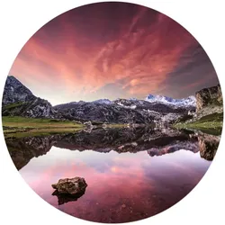 K&L Wall Art Vliestapete »Runde Vliestapete«, Cuadrado Landschaft Los Lagos, mehrfarbig, matt - bunt
