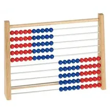 Betzold / Holz-Rechenschieber Grundschule 100 - Abakus Rechenrahmen 1–100 mit roten und blauen Kugeln