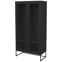 Tenzo Lipp Vitrine Spanplatte/Holzwerkstoff 90x43x178 cm - Shadow Black Matte - 90