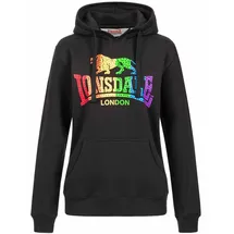 Lonsdale Ramelton Kapuzenpullover - Black / Rainbow - S