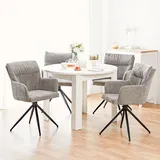 Homestyle4u Esstisch rund 106 x 76 cm weiß