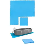 Eyepower 1,9m2 Poolunterlage - 8 Große Poolmatten - 50x50 Outdoor Pool Bodenschutzmatte