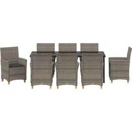vidaXL Gartenmöbel-Set 9-tlg. Grau