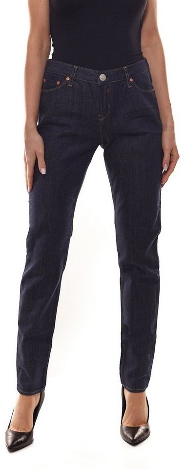 Herrlicher Regular-fit-Jeans Herrlicher SuperSlim Jeans modische Damen Skinny-Hose 5-Pocket Hose Freizeit-Jeans Dunkelblau blau W24/L30