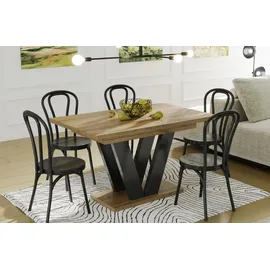 endo-moebel Esstisch Lara 130cm - 210cm ausziehbar Synchronauszug Wotan Eiche