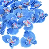 PATIKIL 40Pack 2.8" Künstliche Orchidee Blumenköpfe Seide Phalaenopsis Falsche Schmetterling Orchidee Köpfe für Hochzeit Blumenstrauß Dekor Heimwerker Herstellung Blau