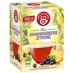 TEEKANNE Genussgarten Johannisbeere Zitrone Bio-Tee 14 Portionen