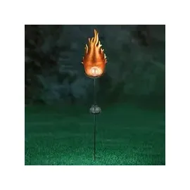 GLOBO Solarleuchte Metall rostfarben 93,5 cm x 7,3 cm 1er Set schwarz