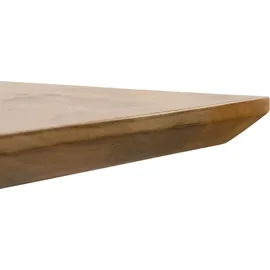 MASSIVMOEBEL24.DE Esstisch Mango 220x100x74 natur lackiert / Epoxid schwarz, Kreuzgestell rund anthrazit matt EPOXY