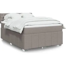 vidaXL Boxspringbett mit Matratze Taupe 140x200 cm Stoff