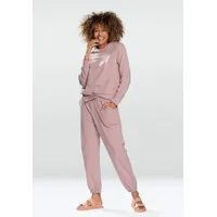 DKaren Freizeitanzug Damen Hausanzug Jogginganzug Baumwolle (2-tlg., Sweatshirt & Hose) rosa XXL-44