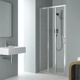 Kermi Liga Duschtür mit Schiebetür links 80 x 200 cm silber ESG klar LIG3L080201PK