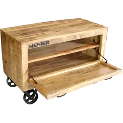 SIT Möbel RUSTIC Schuhschrank Mangoholz | L 85 x B 40 x H 56 cm | natur, schwarz | 01955-04 | Serie RUSTIC