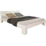 Homestyle4u Holzbett 160 x 200 cm mit Lattenrost in Weiß 1835