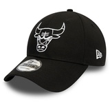 New Era Chicago Bulls NBA Essential Outline Schwarz Verstellbare 9Forty Cap - One-Size