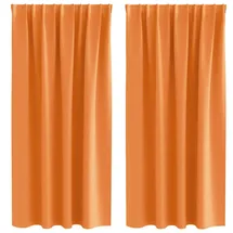 vidaXL Verdunkelungs-Vorhänge mit Ringen Orange 175 cm