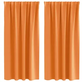 vidaXL Verdunkelungs-Vorhänge mit Ringen Orange 175 cm