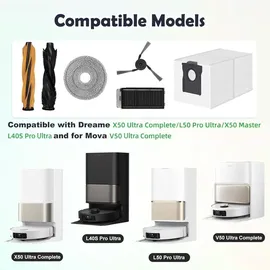Spofan Zubehör Ersatz für L50/L50S/L40s Pro Ultra/X50 Ultra Complete 1 Hauptbürste/2 Filter/4 Seitenbürsten/4 Mopp Wischtücher/6 Staubbeutel