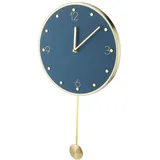 Natudeco Wanduhr, einfache, Moderne, leichte, luxuriöse Pendeluhr mit Pendel, Wanduhr, Dekoration für Wohnzimmer, Büro, Zuhause, Wanddekoration(blau)