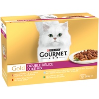 24x85g Gourmet Gold Duo Delice Luxus-Mix Katzenfutter nass