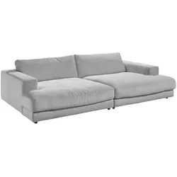 KAWOLA Big Sofa MADELINE Cord hellgrau