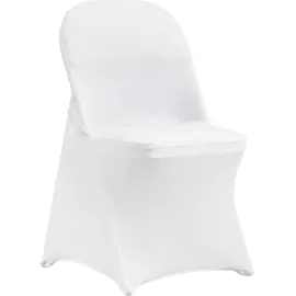 Vevor Stuhlhussen aus Elastischem Spandex für Klappstühle, Universell Passender, Kurzer Vorderbezug, Abnehmbare & Waschbare Schonbezüge, für Hochzeit, Urlaub, Party, Feier, (100 Stück, Schwarz)