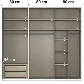 meinSchrank Schwebetürenschrank Regina 242 x 223 x 68 cm Weiß