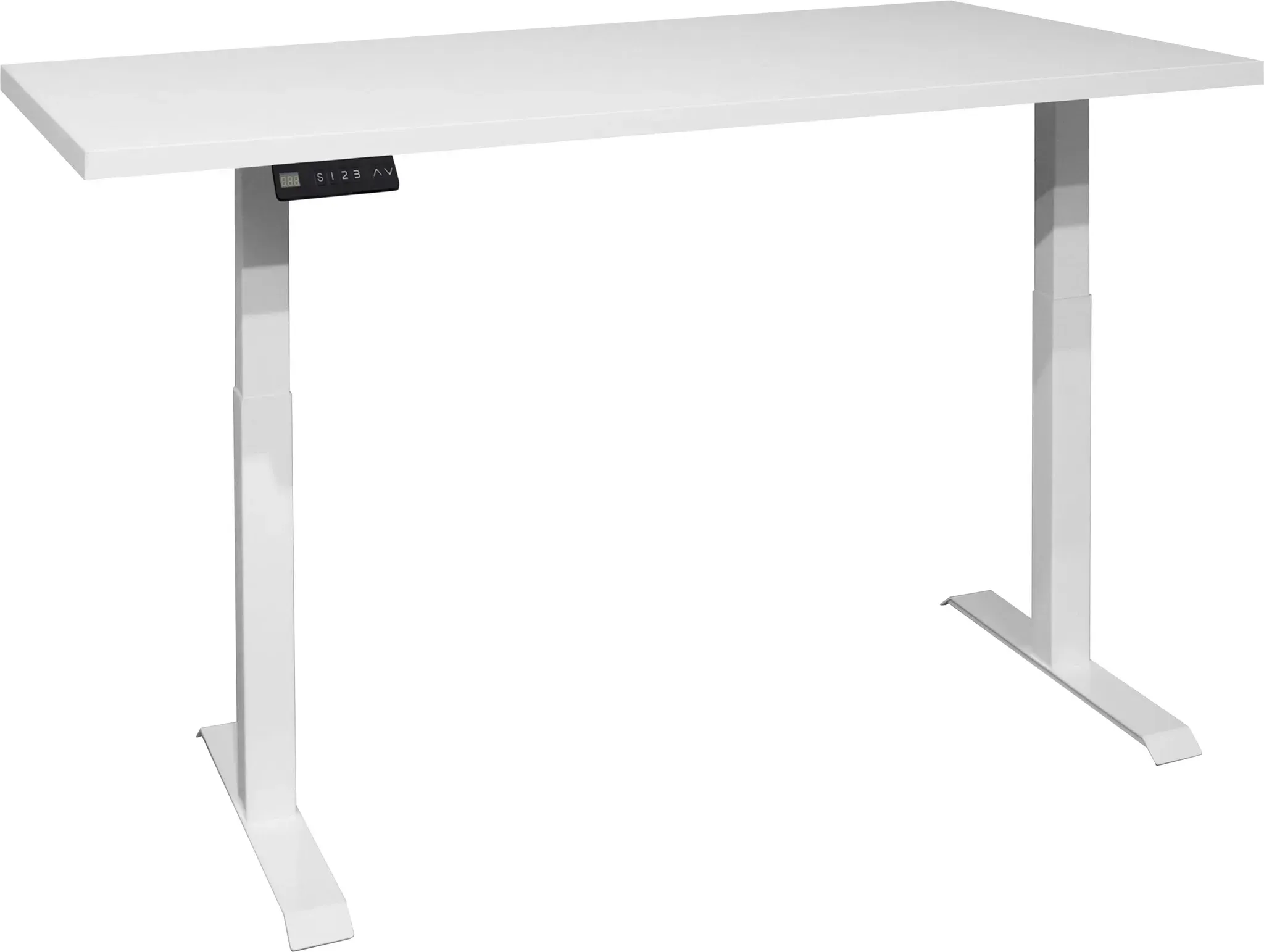 Schreibtisch MÄUSBACHER "Big System Office", weiß (weiß matt, weiß matt lack, weiß matt, weiß matt lack), B:120cm, Tische, Breite 120 cm, elektrisch höhenverstellbar