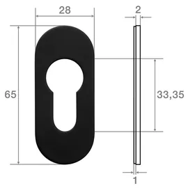 SOTech Kleberosetten oval 65 x 28 x 2 mm schwarz