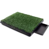 fudajo Hundetoilette mit Auffangschale 63x51 cm Schwarz/Grün