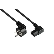 Good Connections Alcasa P0131-S030 Stromkabel Schwarz 3 m Netzstecker Typ E+F C13-Koppler