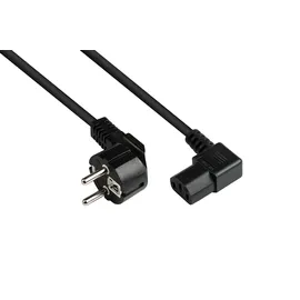 Good Connections Alcasa P0131-S030 Stromkabel Schwarz 3 m Netzstecker Typ E+F C13-Koppler