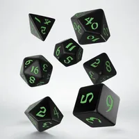 Q Workshop Classic Runic Black & green Dice Set
