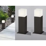 meineWunschleuchte LED Sockelleuchte in Anthrazit 30cm - 2er Set Terrassenbeleuchtung Wegeleuchten
