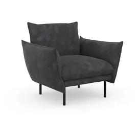 Home Affaire Sessel HOME AFFAIRE "Stine Cocktailsessel", grau (anthrazit), B:96cm H:86cm T:86cm, Struktur (100% Polyester);Struktur weich (85% Polyester/15% Nylon);Samtoptik (100% Polyester), Sessel, Sessel, Besonderes Design durch Kissenoptik und Keder, by Morten