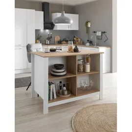 BASIC by Balculina Kücheninsel Sugar 124 cm weiß