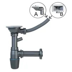 Novaservis Siphon für Spülbecken Grau NSP89