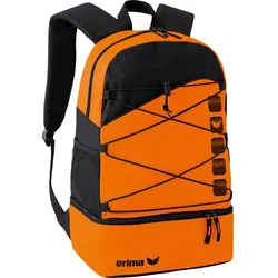 ERIMA Multifunktionsrucksack mit Bodenfach, Orange/Schwarz, 1