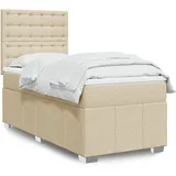 Maison Exclusive - Boxspringbett mit Matratze Creme 90x190 cm Stoff - Creme
